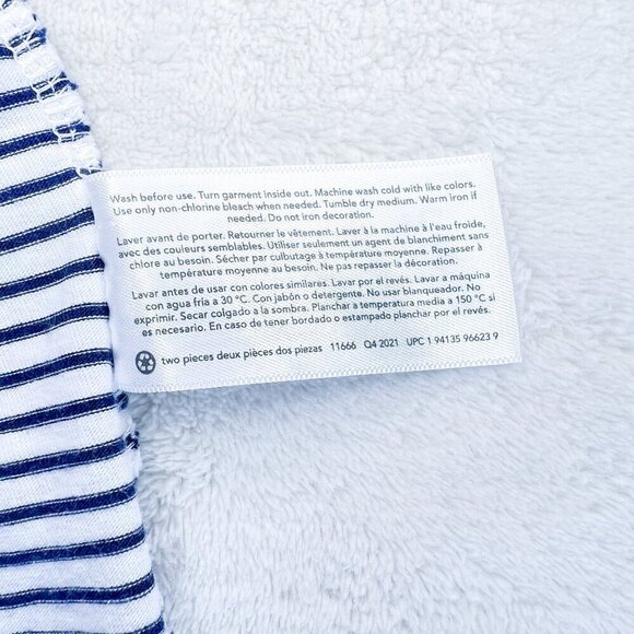 Carter's Toddler Girls Short Sleeve Dress | Skater | White Navy Stripe | 2T - Picture 7 of 7